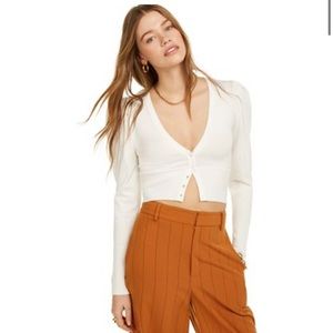 Danielle Bernstein Puff Sleeve Cardigan